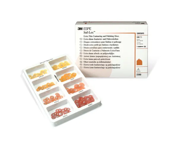 3M™ Sof-Lex™ Coffret de disques de finition et polissage, support rigide polyester, extra-mince, orange