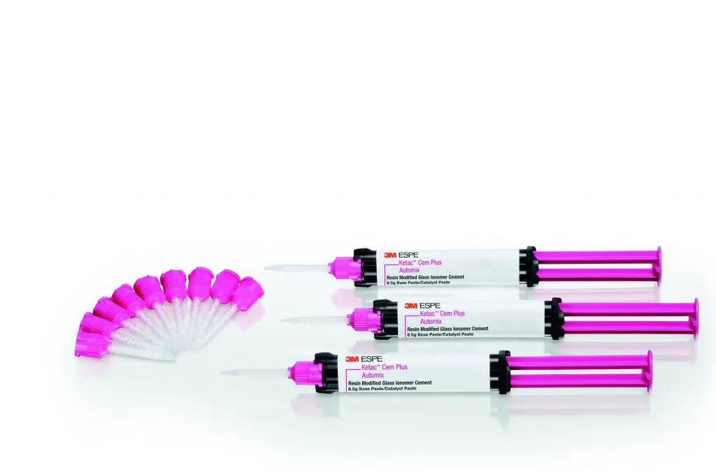 3M™ Ketac™ Cem Plus Automix™ Ciment verre ionomère modifié par adjonction de résine, seringue d'automélange, 1 seringue