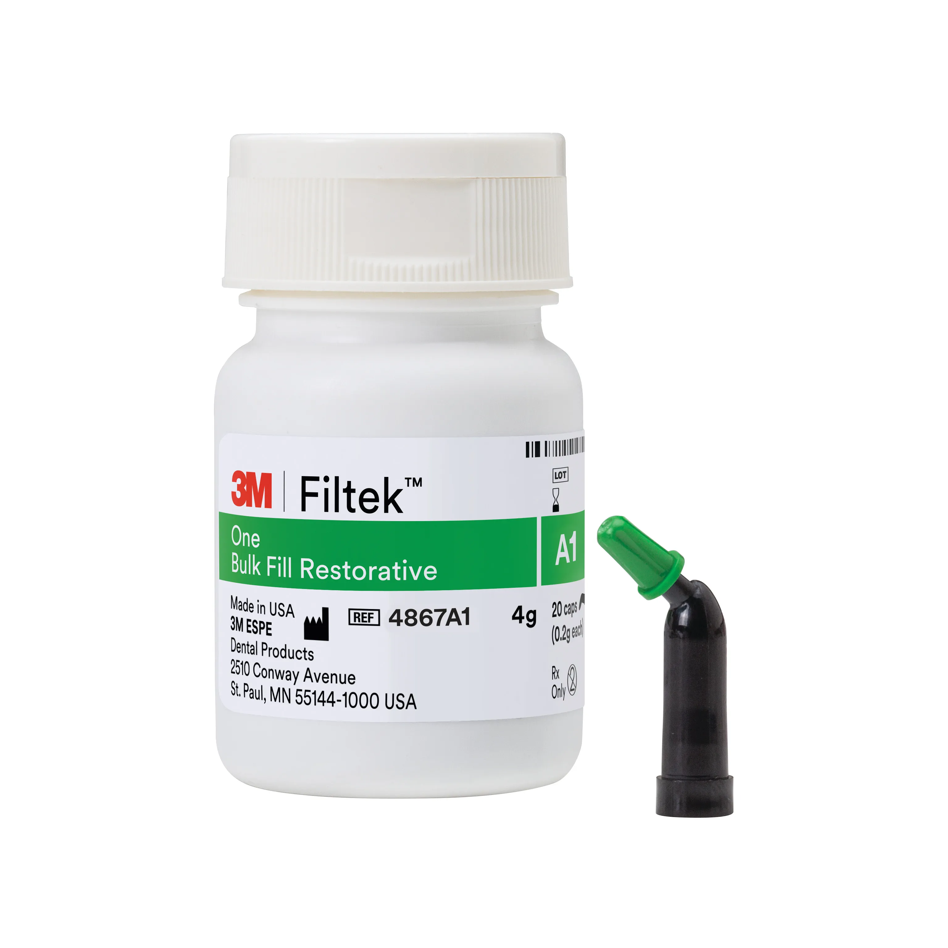 3M™ Filtek™ One Bulk Fill Matériau de restauration postérieure, en capsules, teinte A1