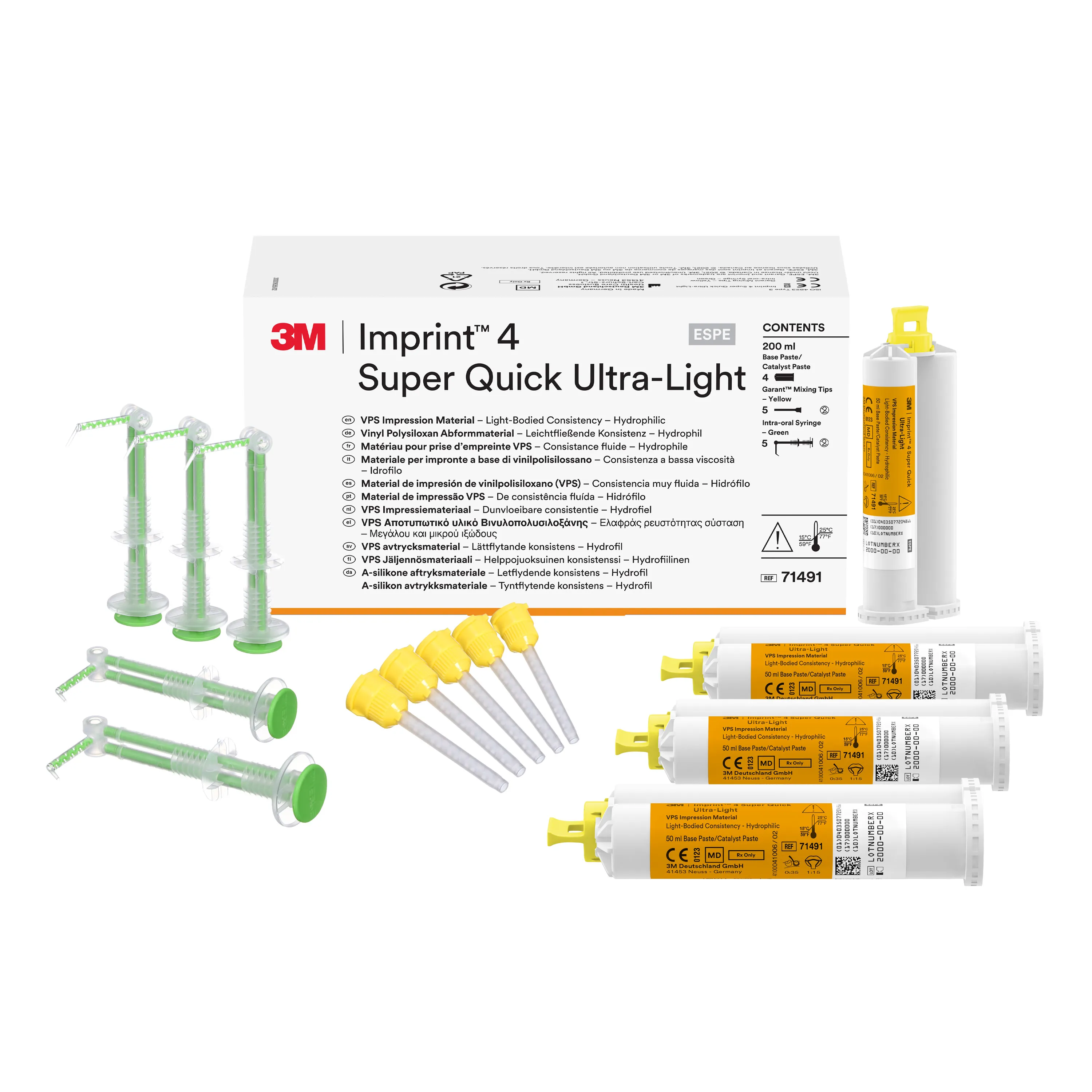 3M™ Imprint™ 4 Matériau d'empreinte VPS, Super Quick Ultra-Light, en cartouches