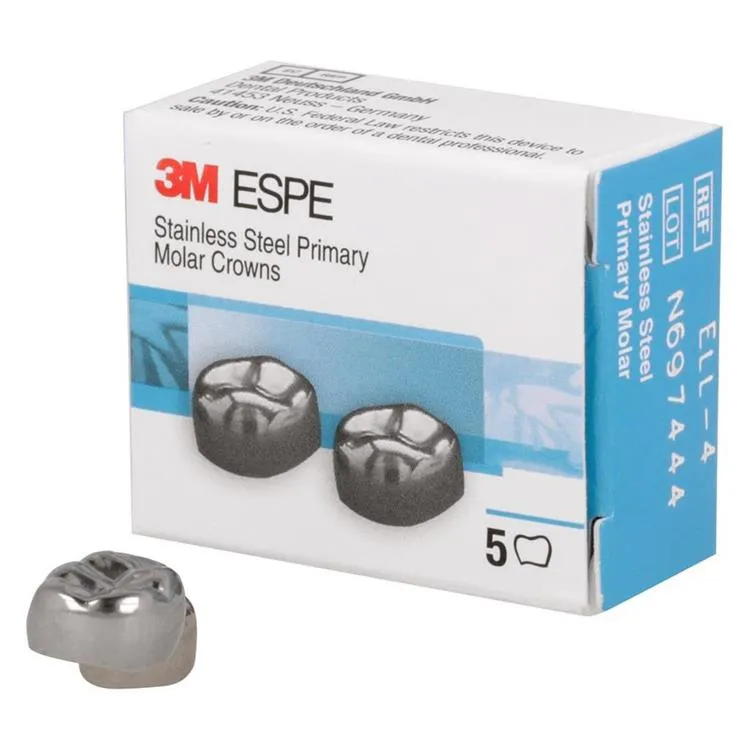 3M™ Stainless Steel Couronnes en acier inoxydable pour molaires lactéales, taille E-LL-4