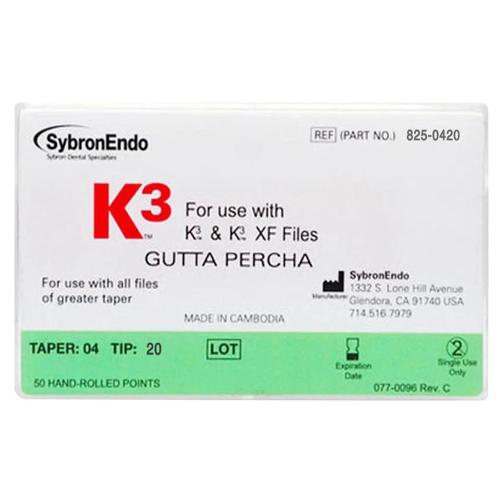 K3 Gutta Percha .04/.20 Size 50pcs