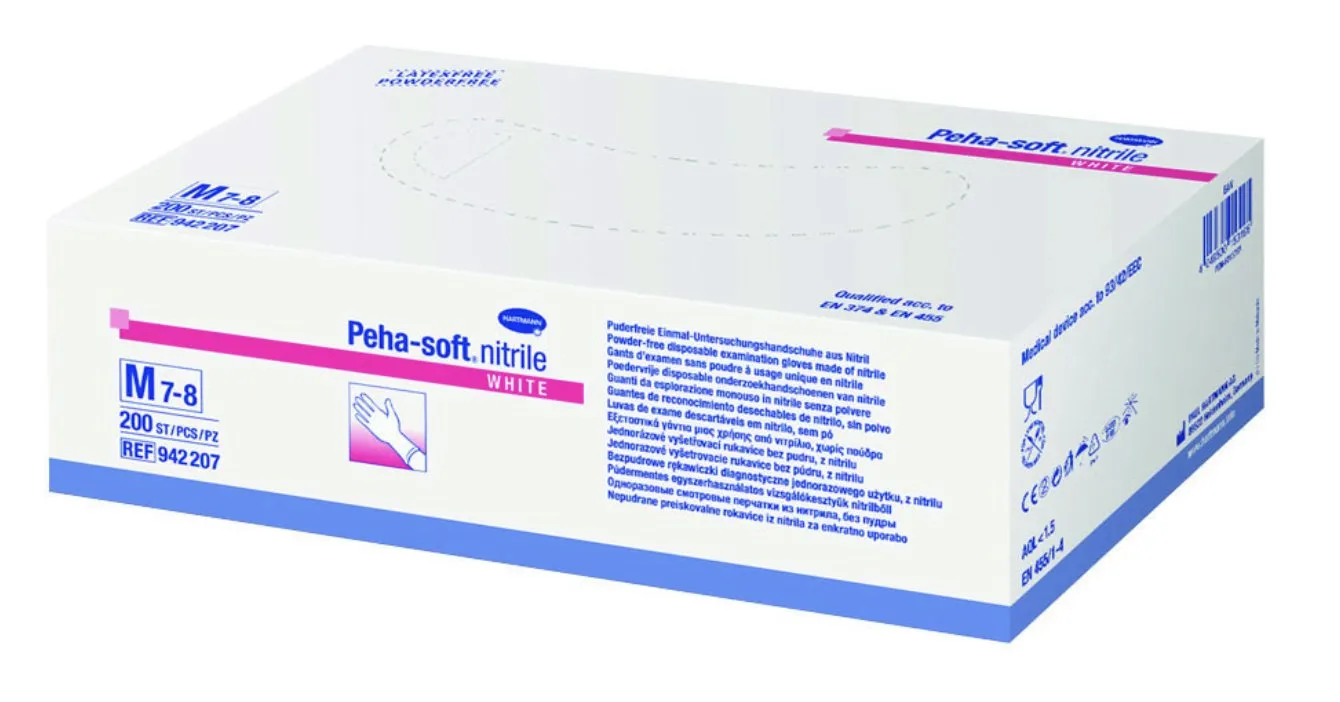Gants Peha Soft Nitrile Blanc L 200pcs