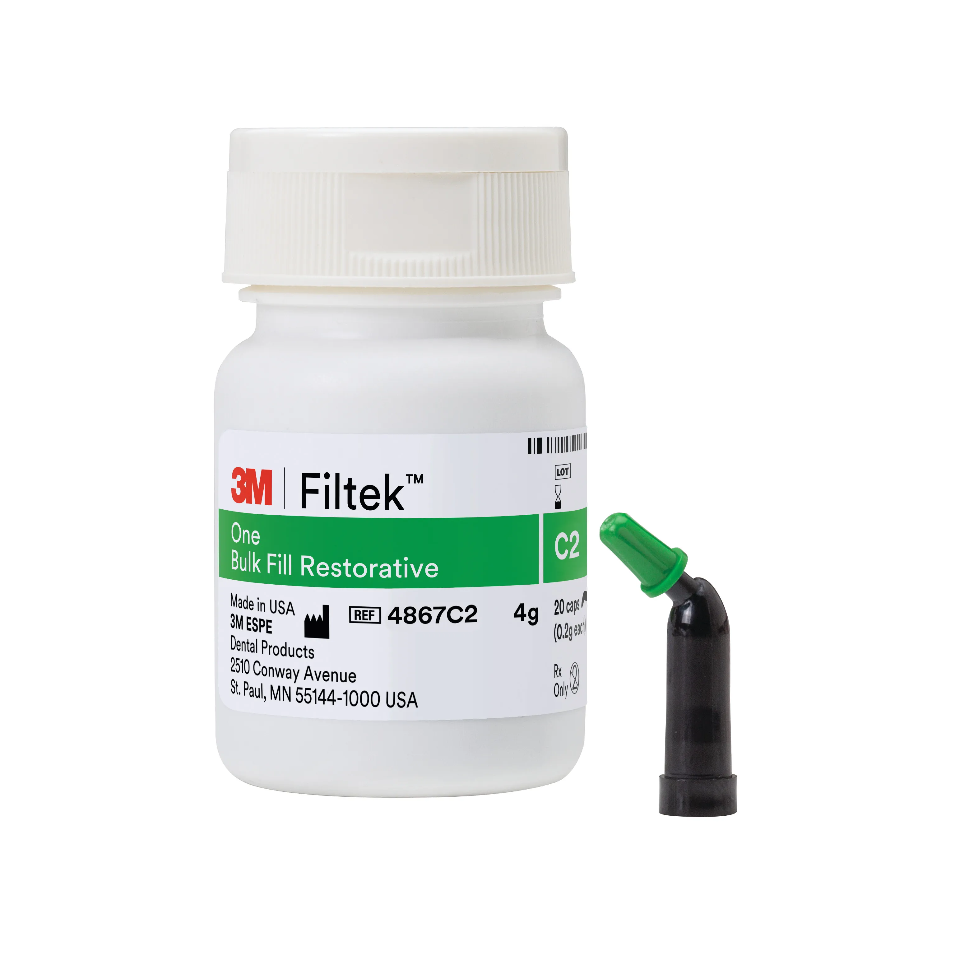 3M™ Filtek™ One Bulk Fill Matériau de restauration postérieure, en capsules, teinte C2