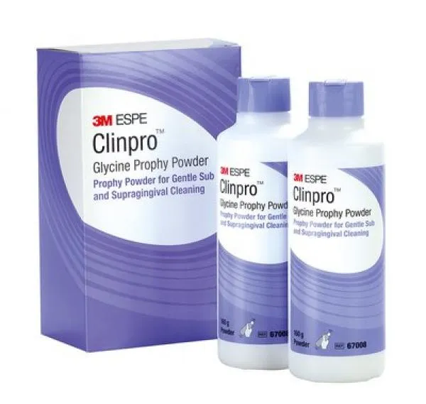 3M™ Clinpro™ Glycine Prophy Powder, Poudre de Glycine pour Aéropolisseur, 2 flacons
