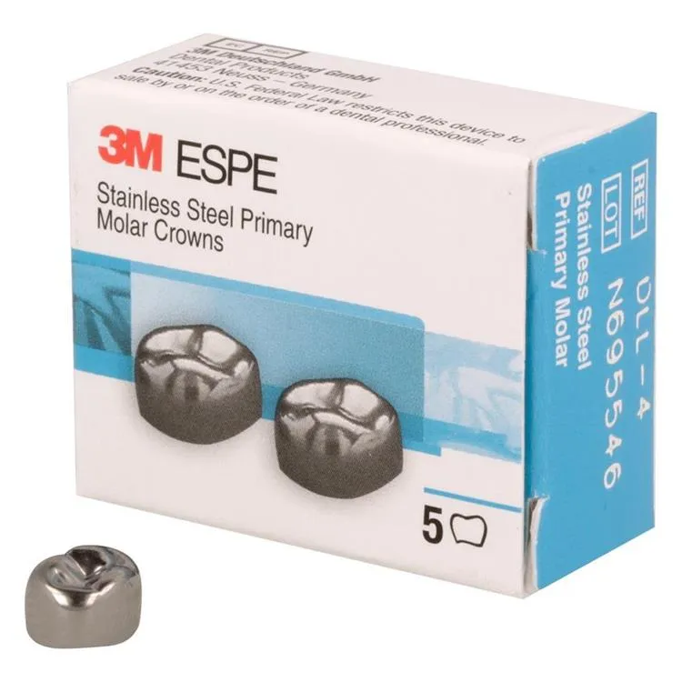 3M™ Stainless Steel Couronnes en acier inoxydable pour molaires lactéales, taille D-LL-4