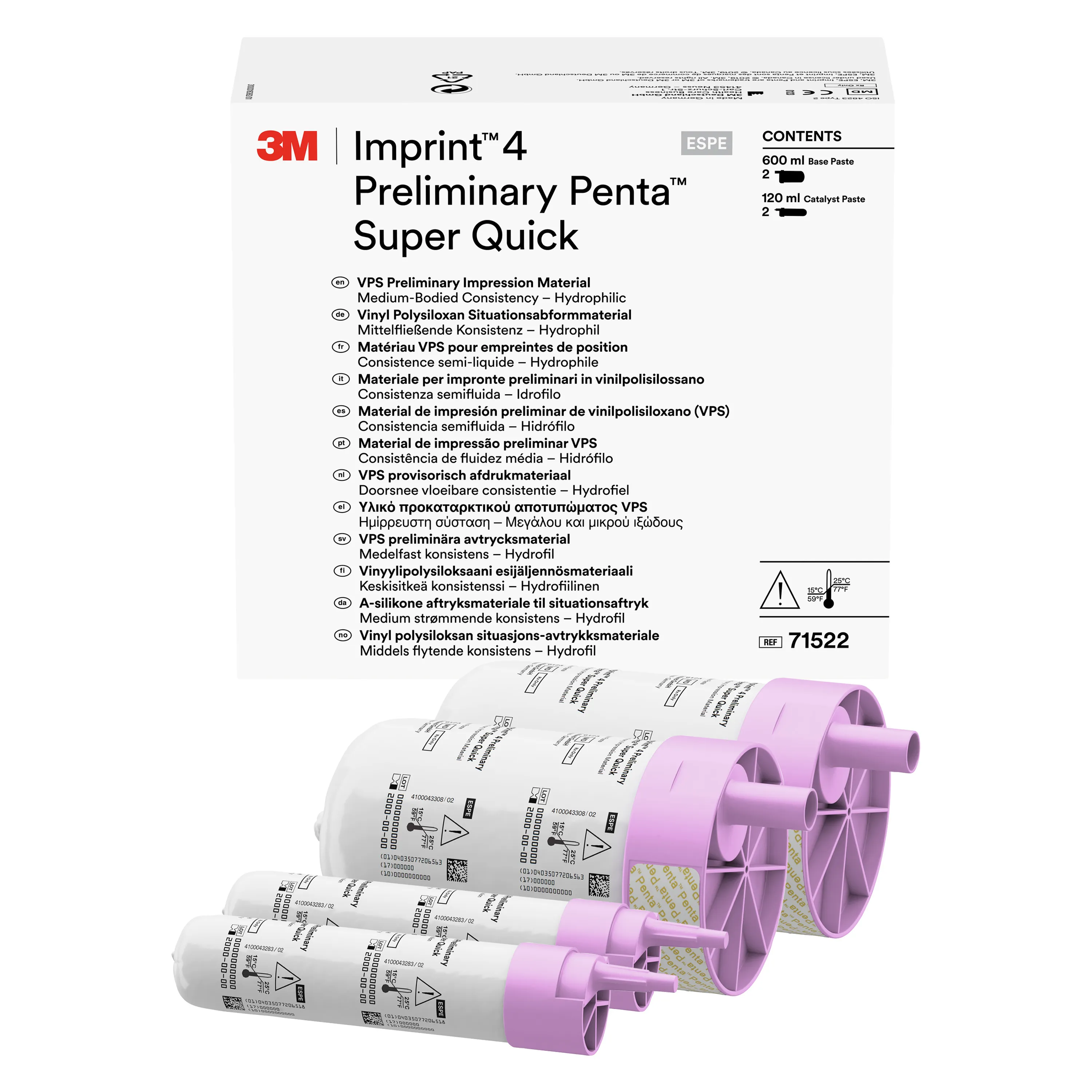 3M™ Imprint™ 4 Matériau d'empreinte préliminaire VPS, Super Quick